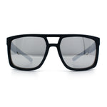 Mens Color Mirror Mobster Racer Flat Top Plastic Rectangle Sunglasses