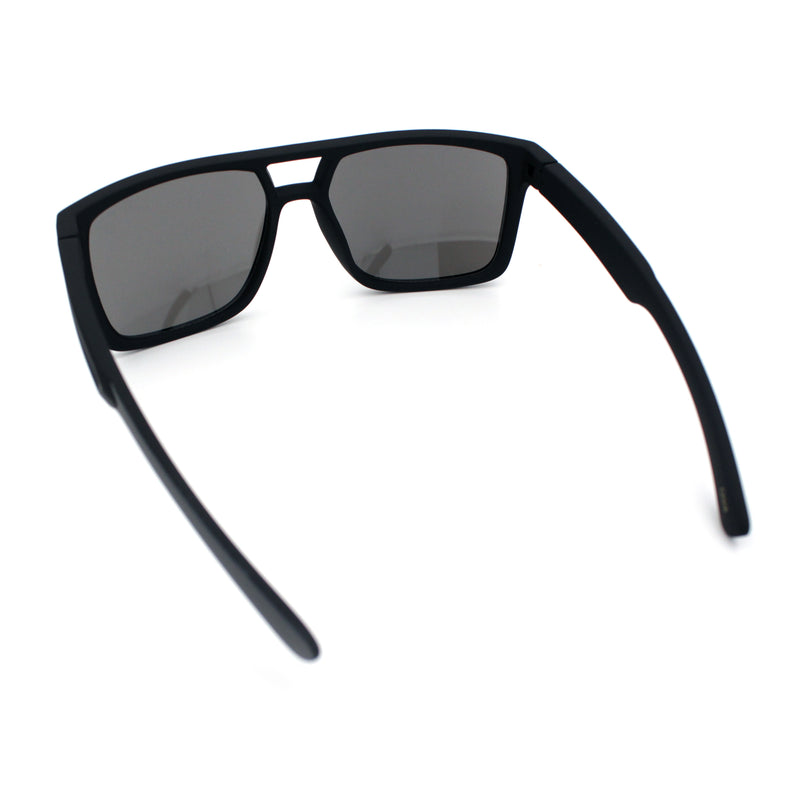 Mens Color Mirror Mobster Racer Flat Top Plastic Rectangle Sunglasses
