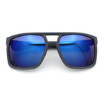 Mens Color Mirror Mobster Racer Flat Top Plastic Rectangle Sunglasses