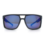 Mens Color Mirror Mobster Racer Flat Top Plastic Rectangle Sunglasses