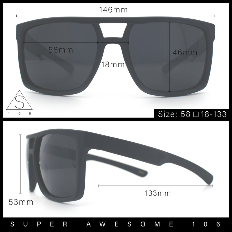 Mens Color Mirror Mobster Racer Flat Top Plastic Rectangle Sunglasses