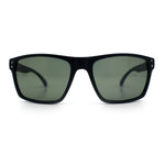 Mens Tempered Glass Lens Rectangle Sport Horn Rim Plastic Sunglasses