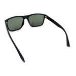 Mens Tempered Glass Lens Rectangle Sport Horn Rim Plastic Sunglasses