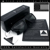 Mens Tempered Glass Lens Rectangle Sport Horn Rim Plastic Sunglasses