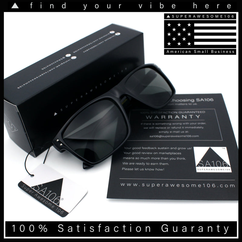 Mens Tempered Glass Lens Rectangle Sport Horn Rim Plastic Sunglasses