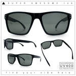Mens Tempered Glass Lens Rectangle Sport Horn Rim Plastic Sunglasses