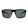 Mens Tempered Glass Lens Rectangle Sport Horn Rim Plastic Sunglasses