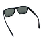Mens Tempered Glass Lens Rectangle Sport Horn Rim Plastic Sunglasses