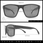 Mens Tempered Glass Lens Rectangle Sport Horn Rim Plastic Sunglasses