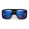 Mens Color Mirror Soft Matte Flat Top Sport Horn Rim Rectangle Sunglasses