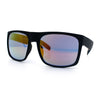 Mens Color Mirror Soft Matte Flat Top Sport Horn Rim Rectangle Sunglasses