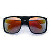 Mens Color Mirror Soft Matte Flat Top Sport Horn Rim Rectangle Sunglasses