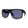 Mens Color Mirror Soft Matte Flat Top Sport Horn Rim Rectangle Sunglasses