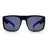Mens Color Mirror Soft Matte Flat Top Sport Horn Rim Rectangle Sunglasses