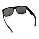 Mens Color Mirror Soft Matte Flat Top Sport Horn Rim Rectangle Sunglasses