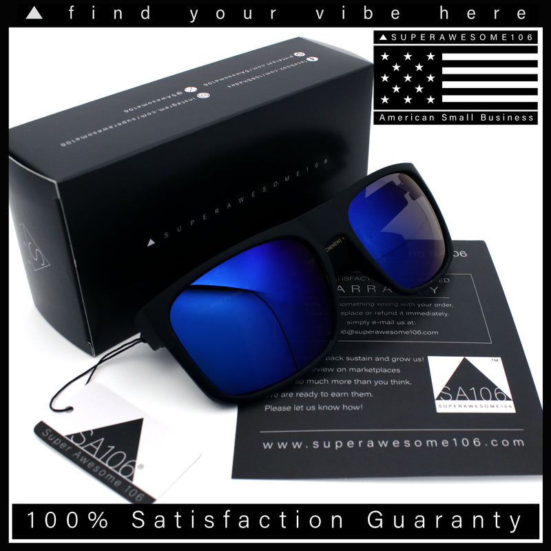 Mens Color Mirror Soft Matte Flat Top Sport Horn Rim Rectangle Sunglasses