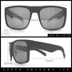 Mens Color Mirror Soft Matte Flat Top Sport Horn Rim Rectangle Sunglasses