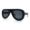 Mens Retro Mobster Cupped Thick Plastic Windbreak Racer Oversized Sunglasses