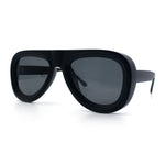 Mens Retro Mobster Cupped Thick Plastic Windbreak Racer Oversized Sunglasses