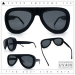 Mens Retro Mobster Cupped Thick Plastic Windbreak Racer Oversized Sunglasses