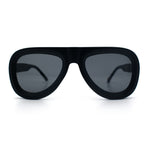 Mens Retro Mobster Cupped Thick Plastic Windbreak Racer Oversized Sunglasses