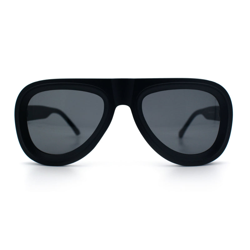 Mens Retro Mobster Cupped Thick Plastic Windbreak Racer Oversized Sunglasses