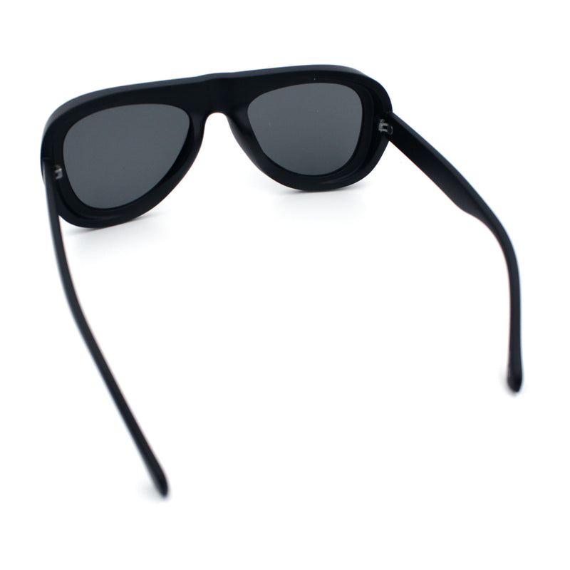 Mens Retro Mobster Cupped Thick Plastic Windbreak Racer Oversized Sunglasses