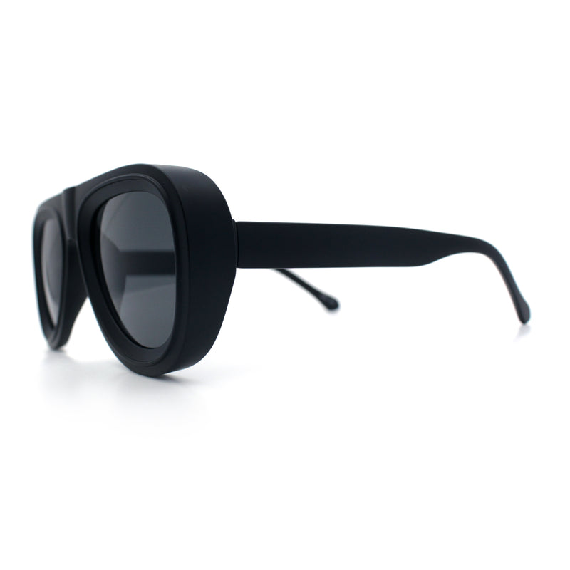 Mens Retro Mobster Cupped Thick Plastic Windbreak Racer Oversized Sunglasses