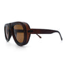 Mens Retro Mobster Cupped Thick Plastic Windbreak Racer Oversized Sunglasses