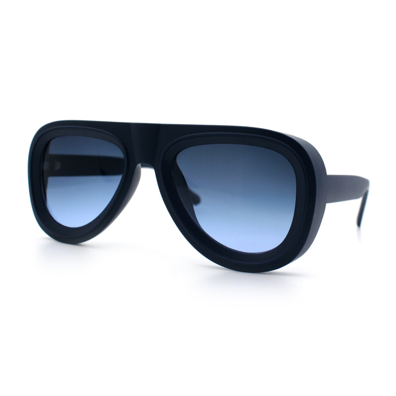 Mens Retro Mobster Cupped Thick Plastic Windbreak Racer Oversized Sunglasses