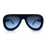 Mens Retro Mobster Cupped Thick Plastic Windbreak Racer Oversized Sunglasses