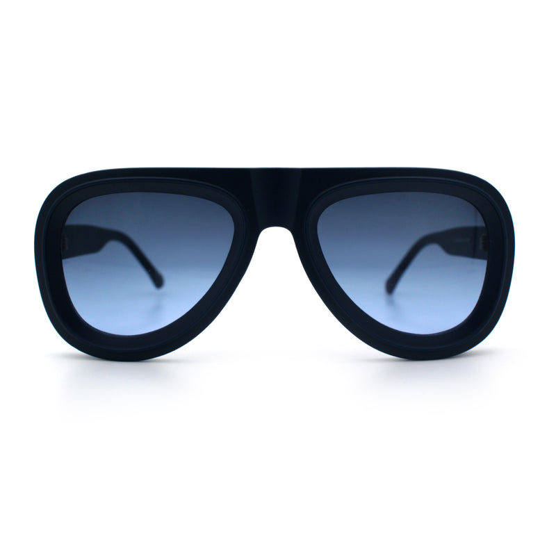 Mens Retro Mobster Cupped Thick Plastic Windbreak Racer Oversized Sunglasses