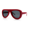 Mens Retro Mobster Cupped Thick Plastic Windbreak Racer Oversized Sunglasses