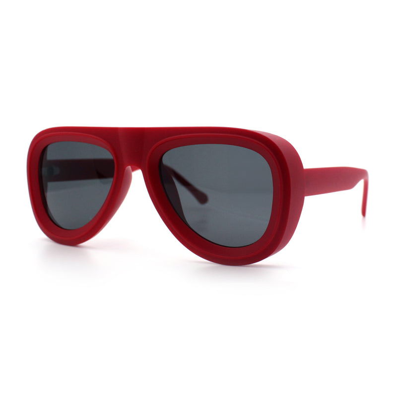 Mens Retro Mobster Cupped Thick Plastic Windbreak Racer Oversized Sunglasses