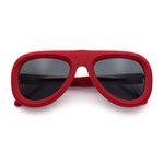Mens Retro Mobster Cupped Thick Plastic Windbreak Racer Oversized Sunglasses