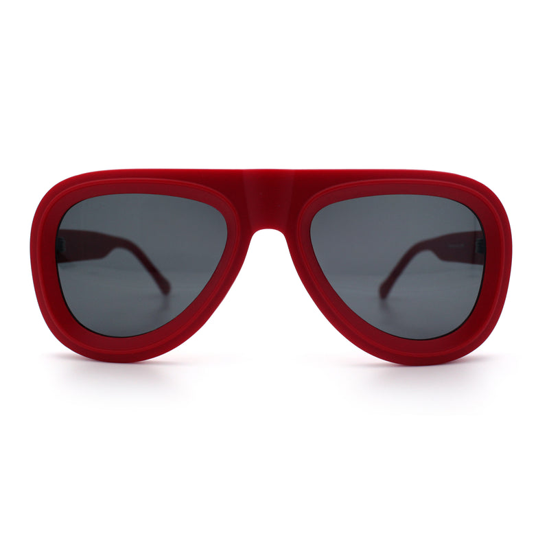 Mens Retro Mobster Cupped Thick Plastic Windbreak Racer Oversized Sunglasses