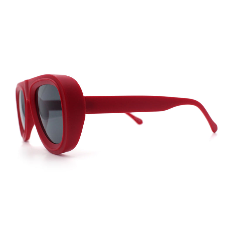 Mens Retro Mobster Cupped Thick Plastic Windbreak Racer Oversized Sunglasses