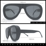 Mens Retro Mobster Cupped Thick Plastic Windbreak Racer Oversized Sunglasses