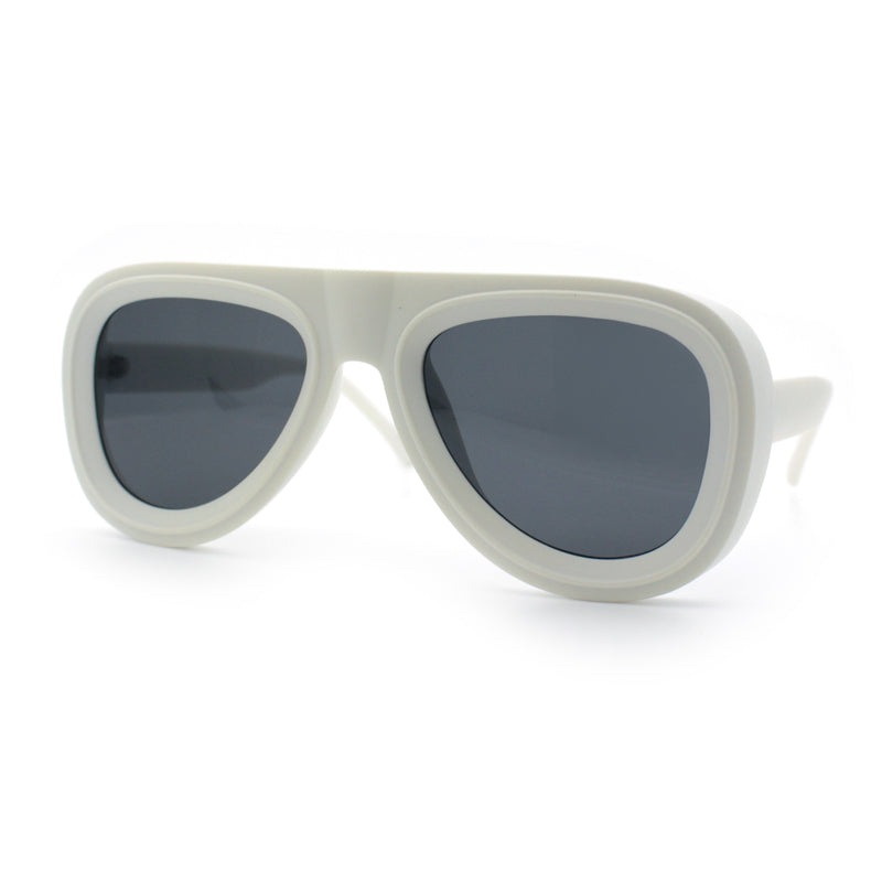 Mens Retro Mobster Cupped Thick Plastic Windbreak Racer Oversized Sunglasses