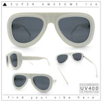 Mens Retro Mobster Cupped Thick Plastic Windbreak Racer Oversized Sunglasses