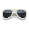 Mens Retro Mobster Cupped Thick Plastic Windbreak Racer Oversized Sunglasses