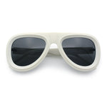 Mens Retro Mobster Cupped Thick Plastic Windbreak Racer Oversized Sunglasses