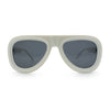 Mens Retro Mobster Cupped Thick Plastic Windbreak Racer Oversized Sunglasses