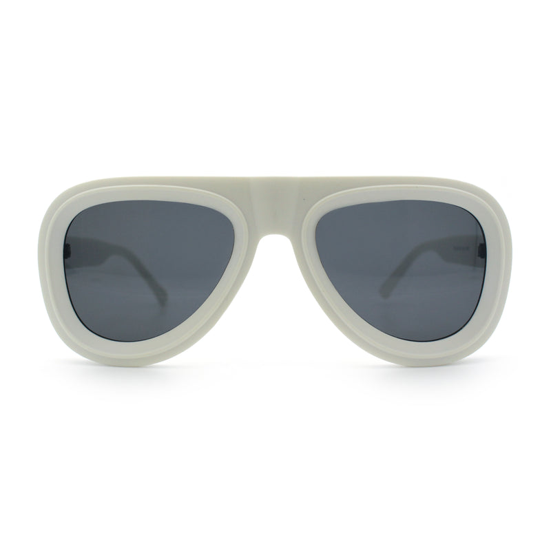 Mens Retro Mobster Cupped Thick Plastic Windbreak Racer Oversized Sunglasses