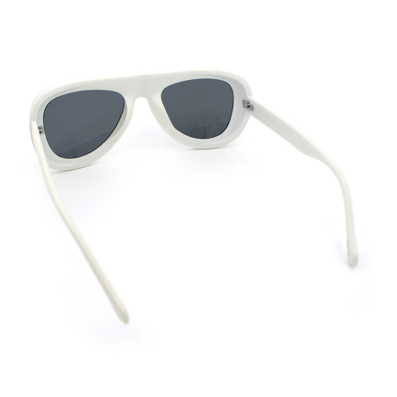 Mens Retro Mobster Cupped Thick Plastic Windbreak Racer Oversized Sunglasses