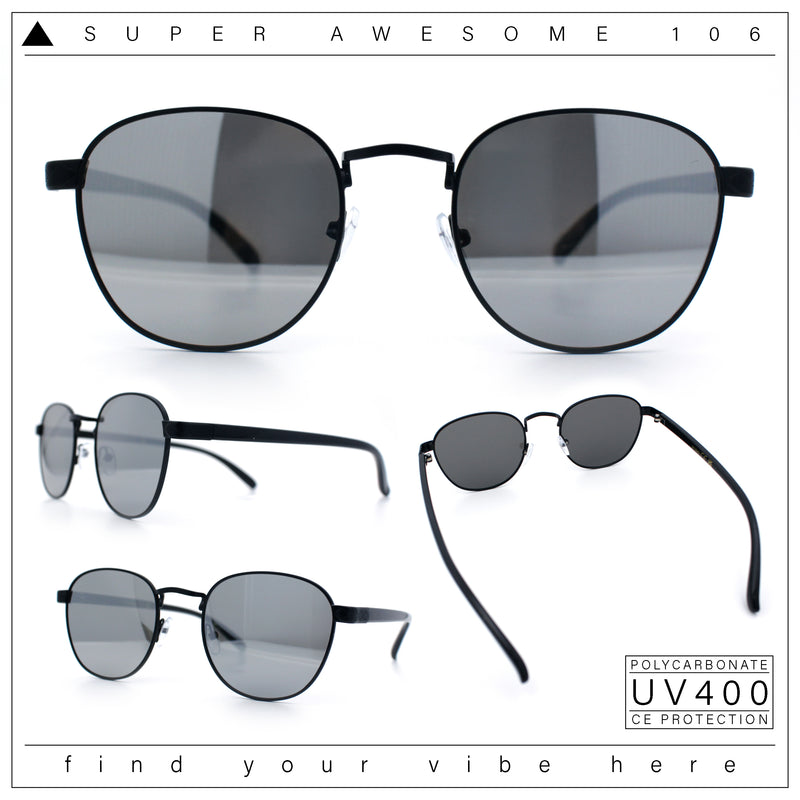 Boho Normcore Windsor Metal Rim Rectangular Round Hipster Sunglasses