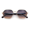 Luxury Gangster Octagonal Retro Refined Gentlemans Metal Rim Sunglasses