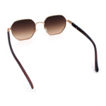 Luxury Gangster Octagonal Retro Refined Gentlemans Metal Rim Sunglasses