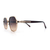Luxury Gangster Octagonal Retro Refined Gentlemans Metal Rim Sunglasses