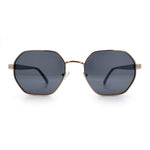 Luxury Gangster Octagonal Retro Refined Gentlemans Metal Rim Sunglasses